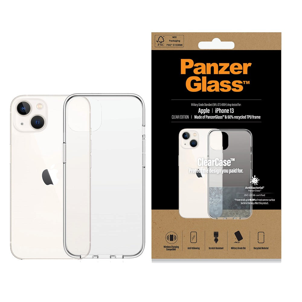 iPhone 13 PanzerGlass ClearCase Antibacterial Case - Transparent