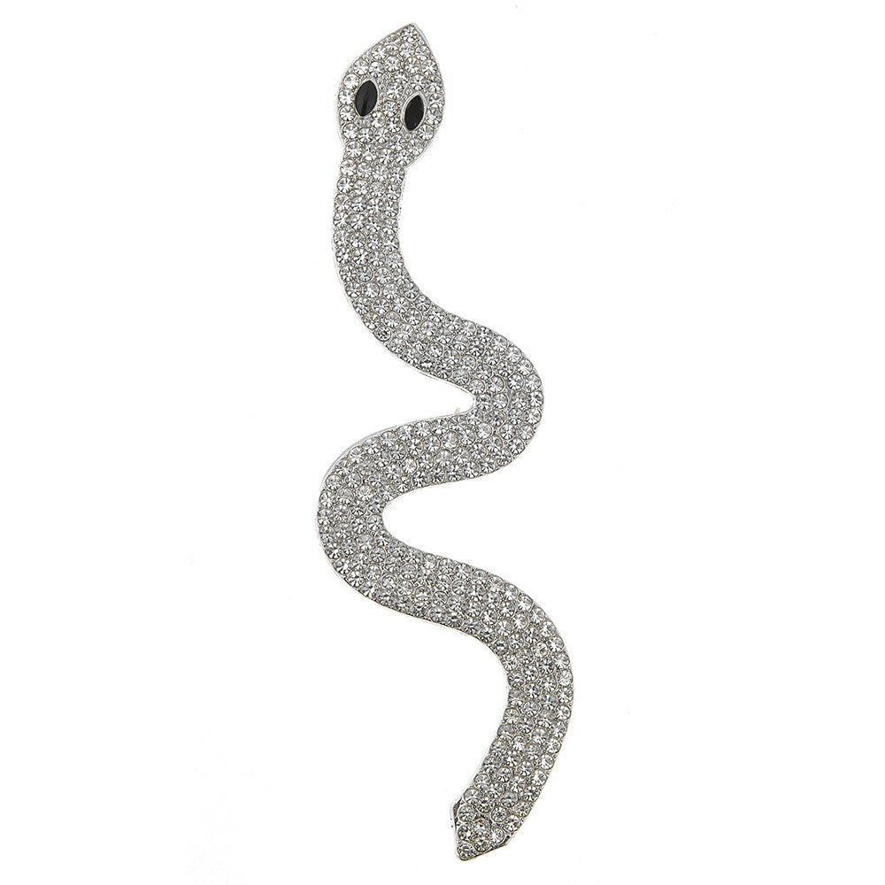 3D Snake Sticker with Rhinestones for Phone - Silver