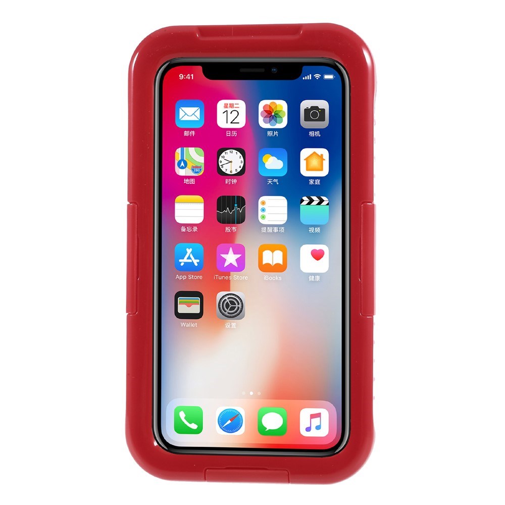 iPhone X / XS IP68 Waterproof Case - Transparent / Red