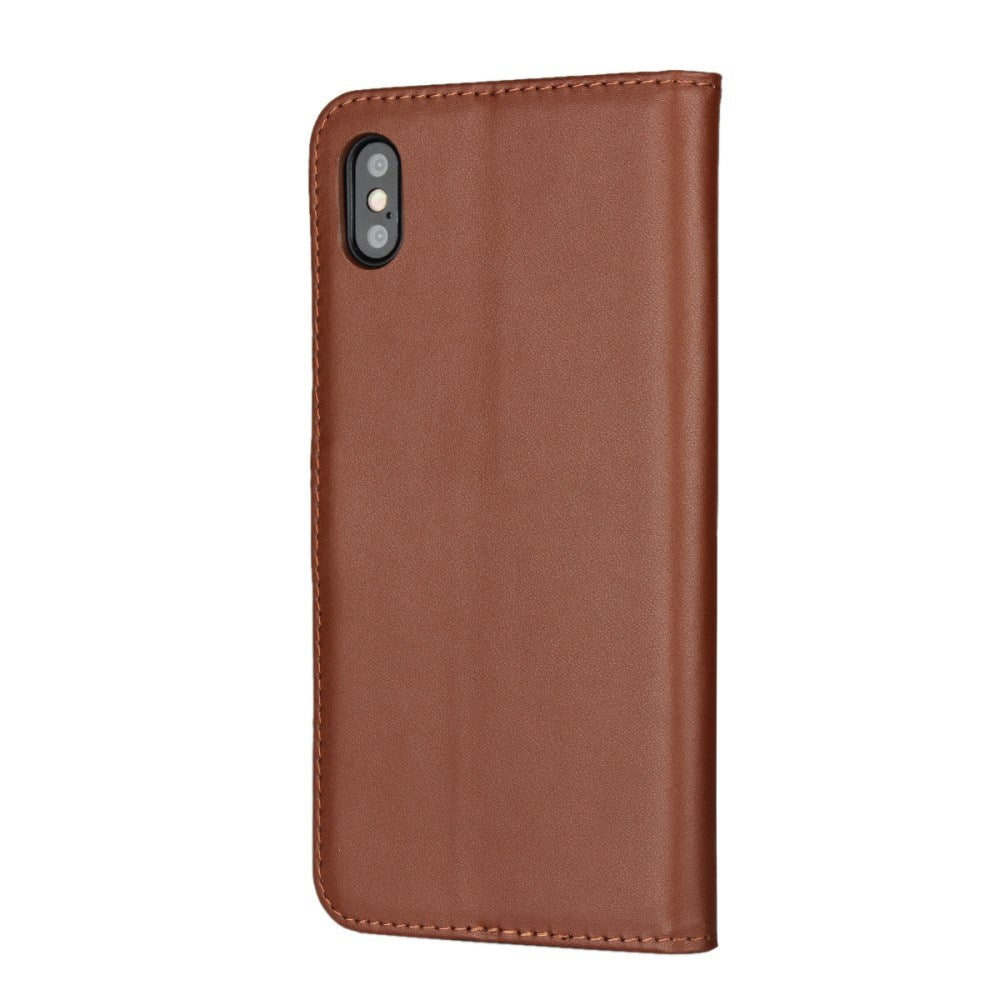 EIDERWOOD iPhone XS Max Leather Flip Case w. Wallet & Stand Function - Brown