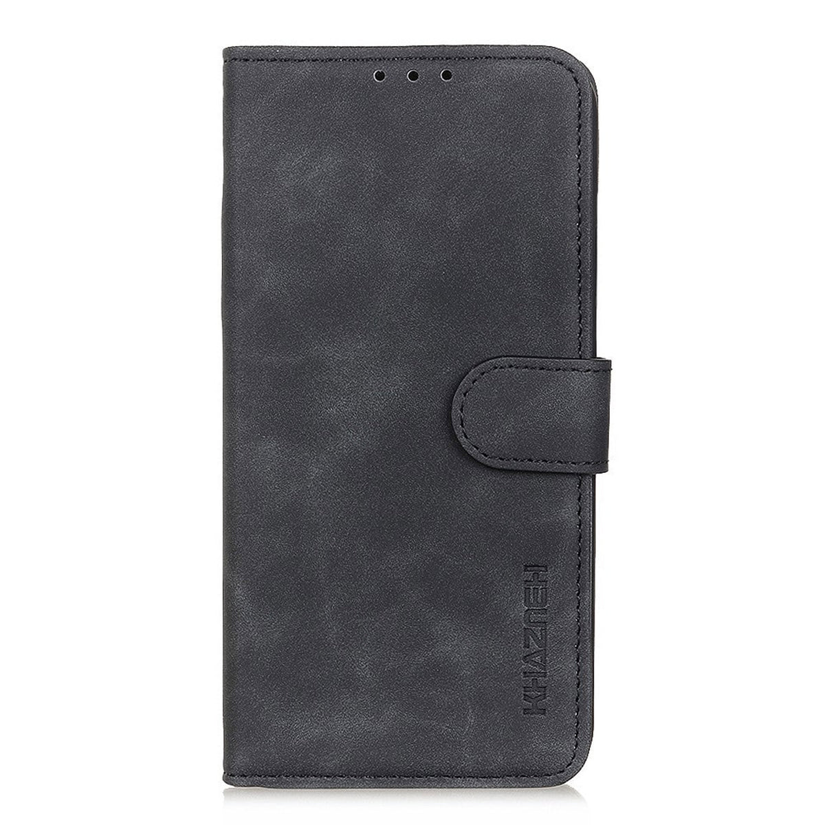 iPhone 12 Pro Max KHAZNEH Retro Leather Wallet Case - Black