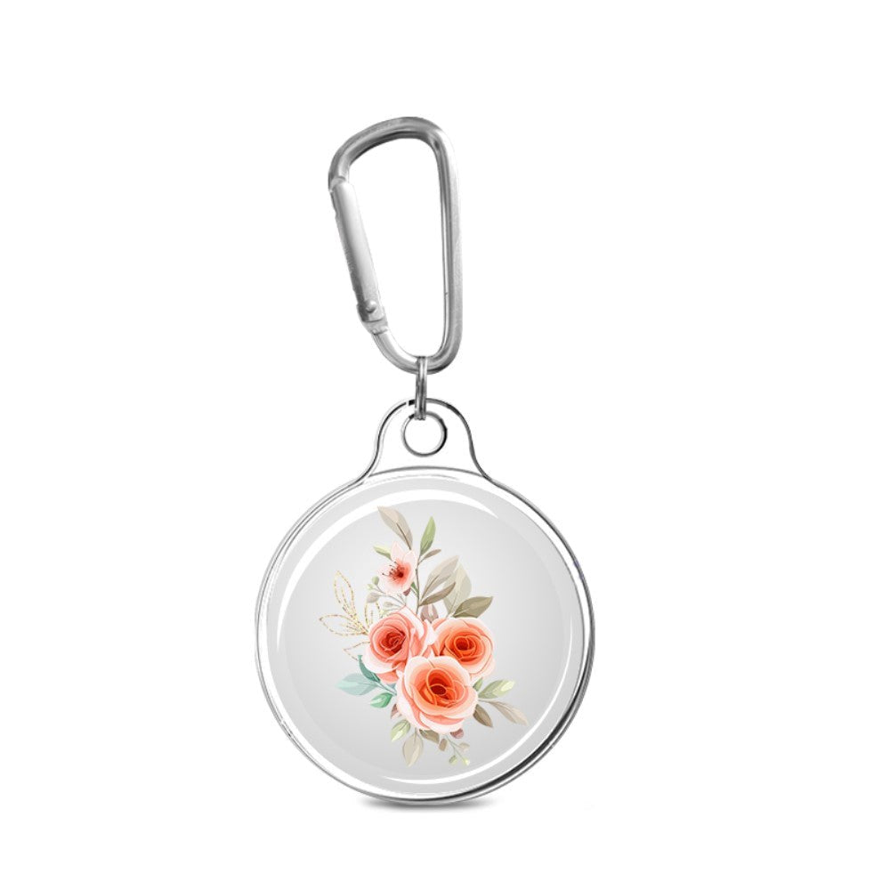 Apple AirTag 1. & 2. Gen. Plastic Case w. Carabiner - Roses