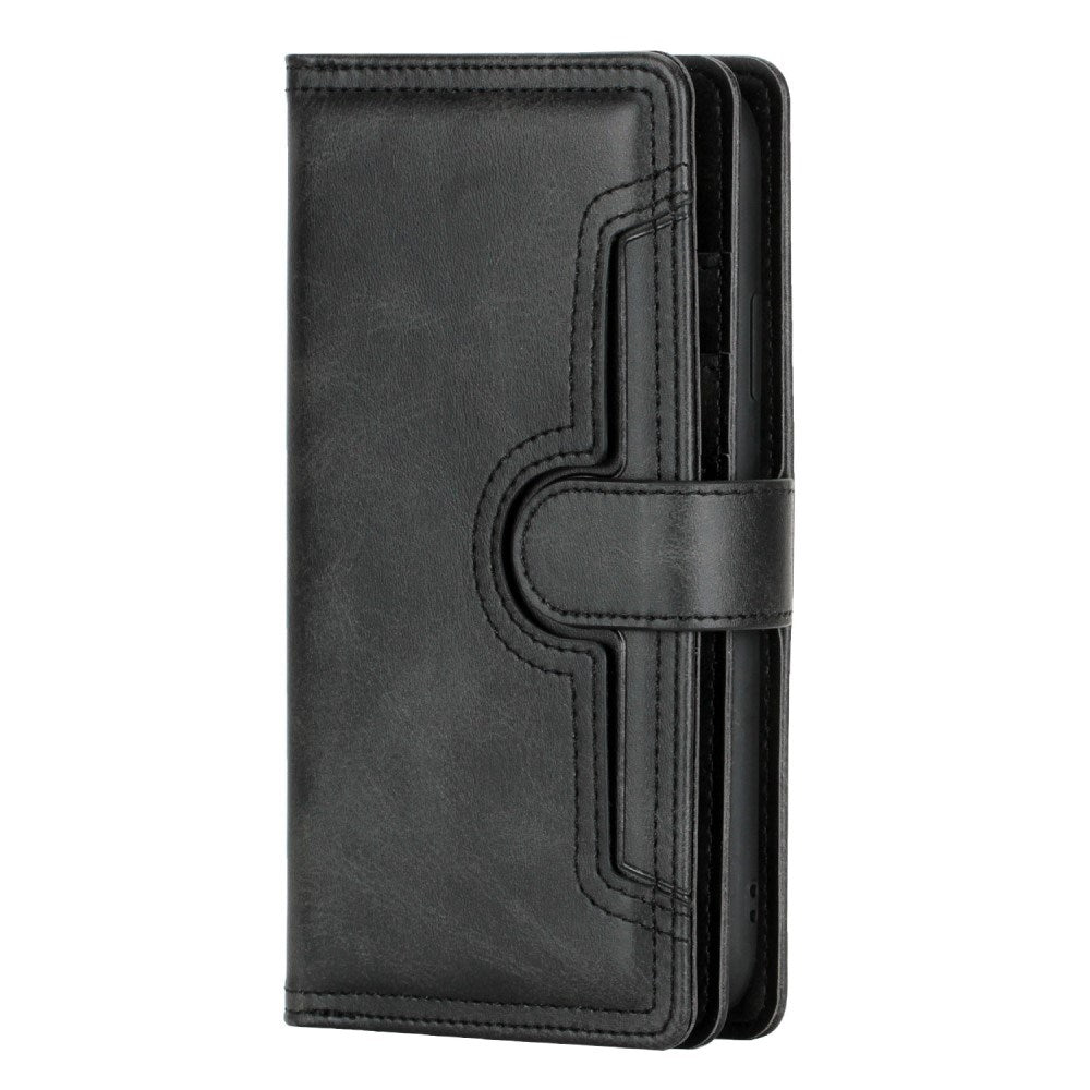 EIDERWOOD iPhone 13 Mini Flip Case with Card Holder and Strap - Black