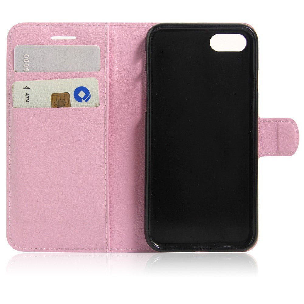 iPhone SE (2022 / 2020) / 8 / 7 Phone Wallet Case Soft Pouch Leather Pink