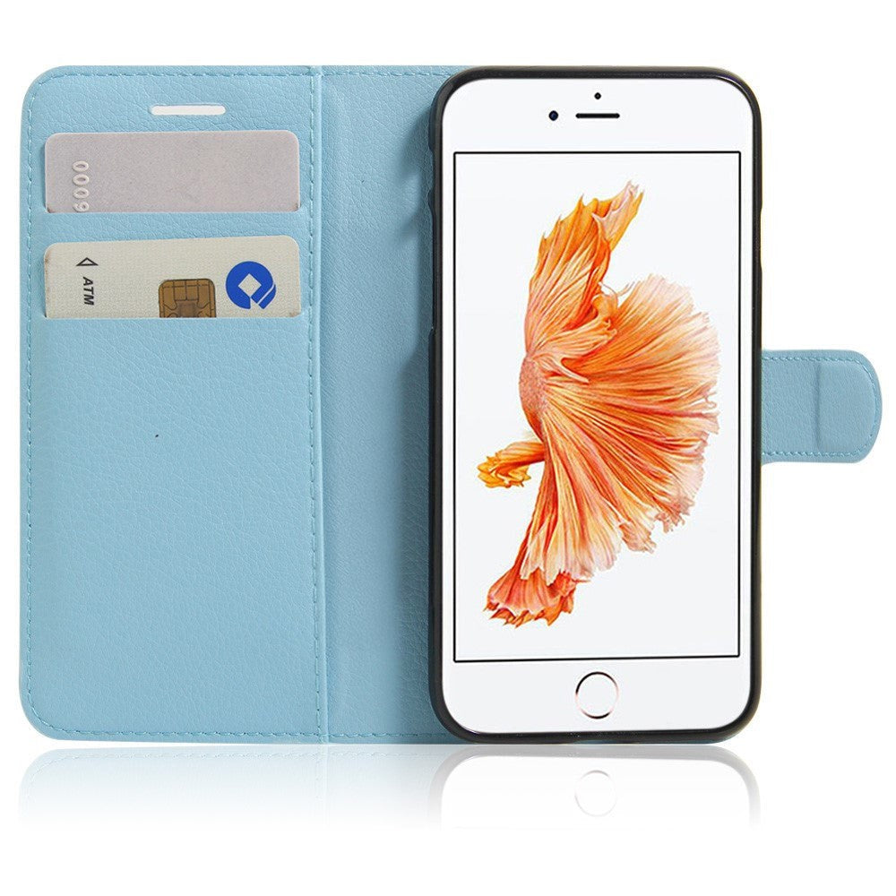iPhone SE (2022 / 2020) / 8 / 7 Phone Wallet Case Soft Pouch Leather Light Blue