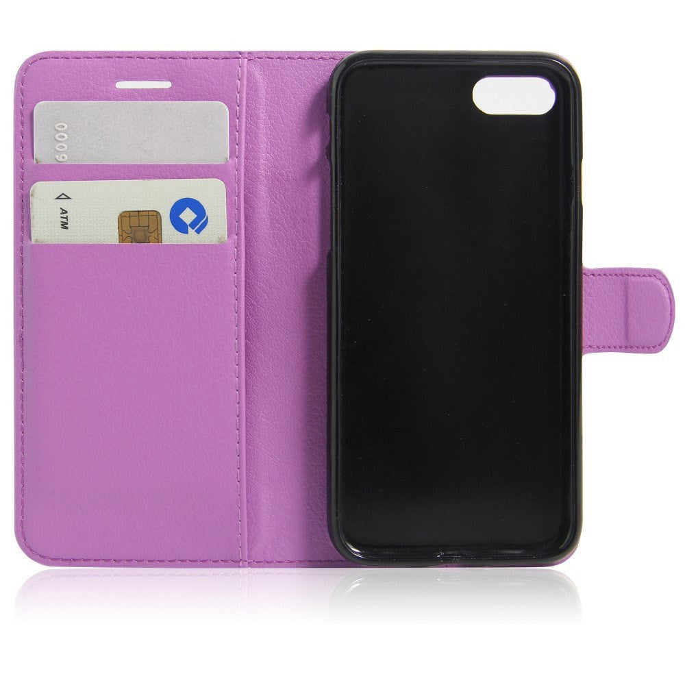 iPhone SE (2022 / 2020) / 8 / 7 Phone Wallet Case Soft Pouch Leather Purple