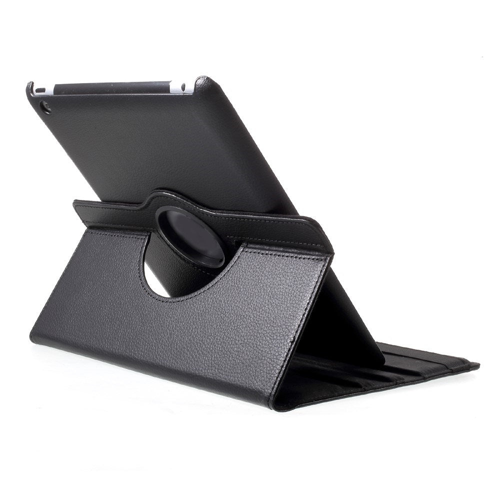 EIDERWOOD iPad 4 / 3 / 2 Faux Leather Flip Case with Elastic Band & Rotatable Function - Black