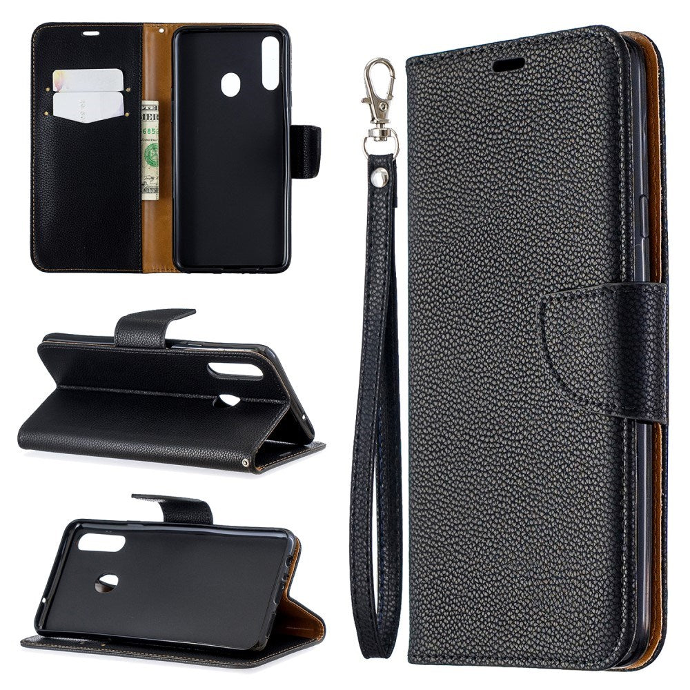 EIDERWOOD Samsung Galaxy A20s Faux Leather Flip Case with Stand & Wallet - Black