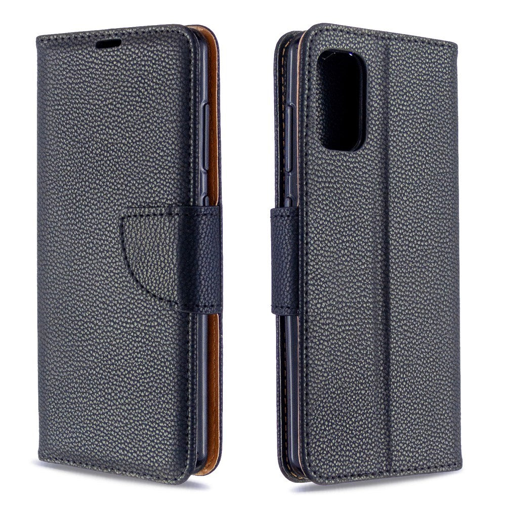 EIDERWOOD Samsung Galaxy A41 Faux Leather Flip Case with Cardholder & Stand Function - Black