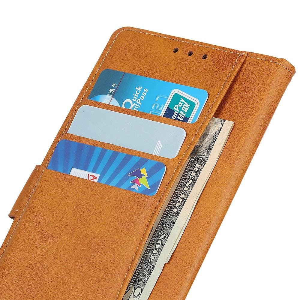 Samsung Galaxy A02s Sleek Leather Wallet Case - Brown