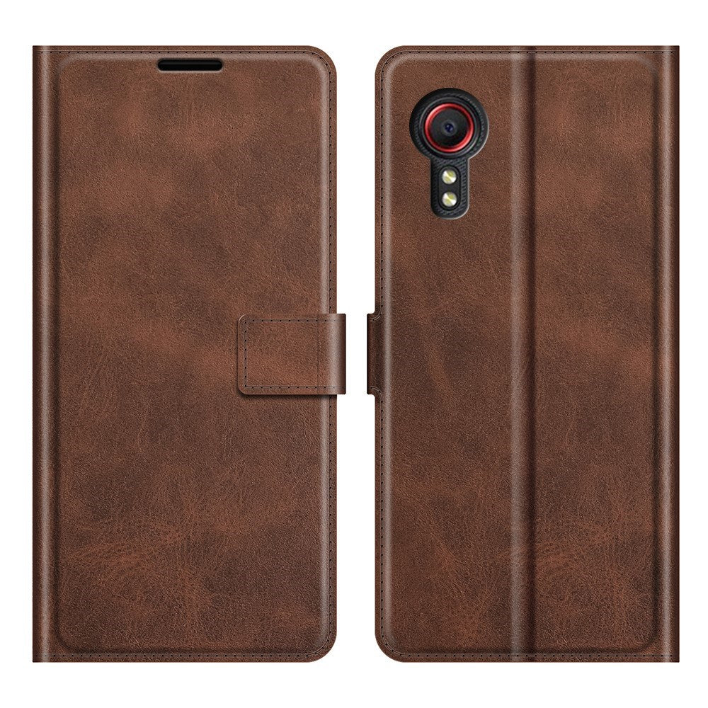EIDERWOOD Samsung Galaxy Xcover 5 Faux Leather Flip Case with Cardholder & Stand Function - Brown