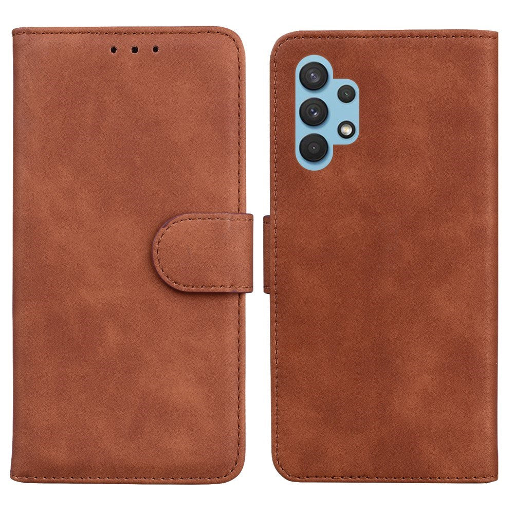EIDERWOOD Samsung Galaxy A32 (4G) Faux Leather Flip Case with Cardholder & Stand Function - Brown