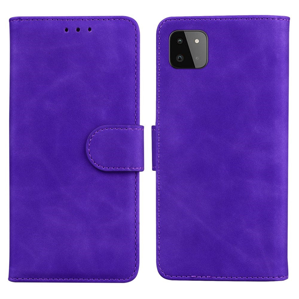 EIDERWOOD Samsung Galaxy A22 (5G) Faux Leather Flip Case with Cardholder & Stand Function - Purple