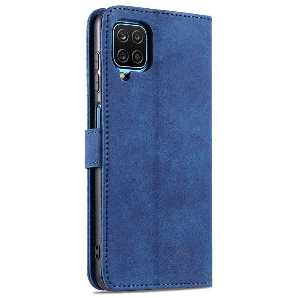 EIDERWOOD Samsung Galaxy A12 Faux Leather Flip Case with Cardholder & Stand Function - Blue