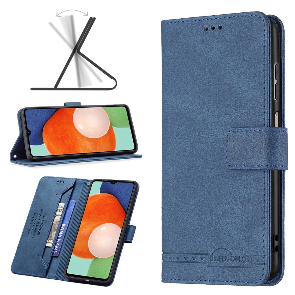 Samsung Galaxy A13 (4G) Binfin Soft Leather Wallet Case - Blue