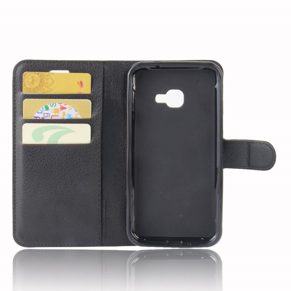 Samsung Galaxy XCover 4 / 4s Soft Pouch Leather Wallet Case Black