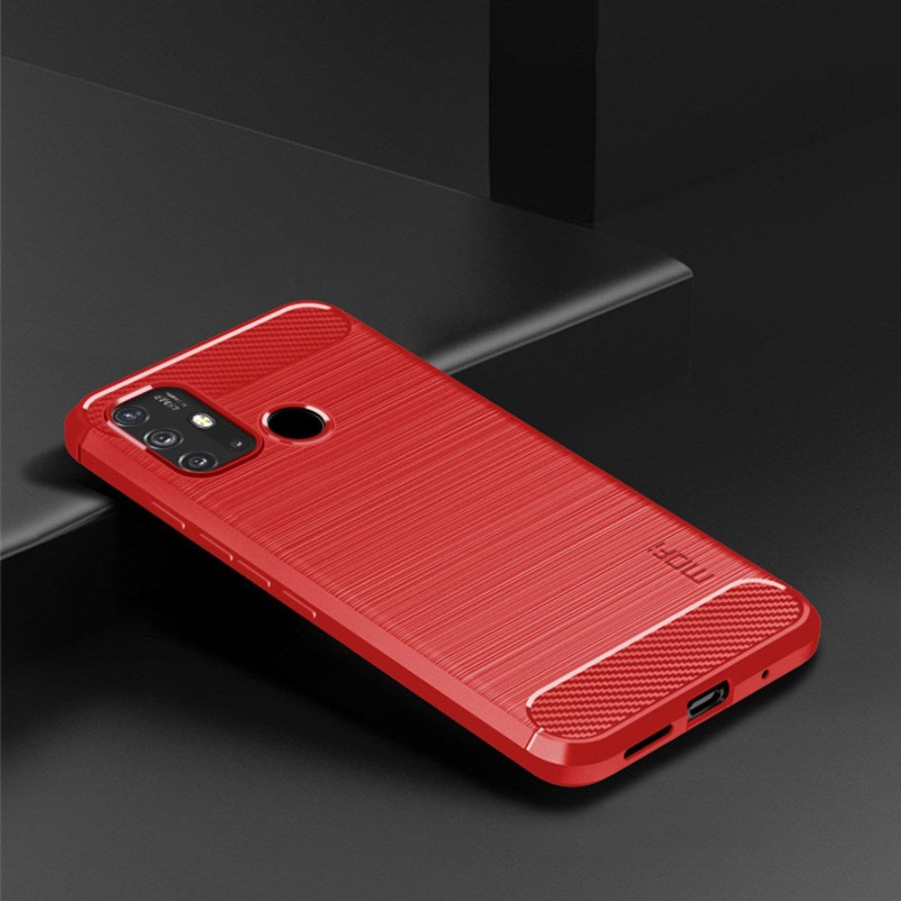 Motorola Moto G10 / G20 / G30 Mofi Brewed Carbon Fiber Flexible Plastic Case - Red