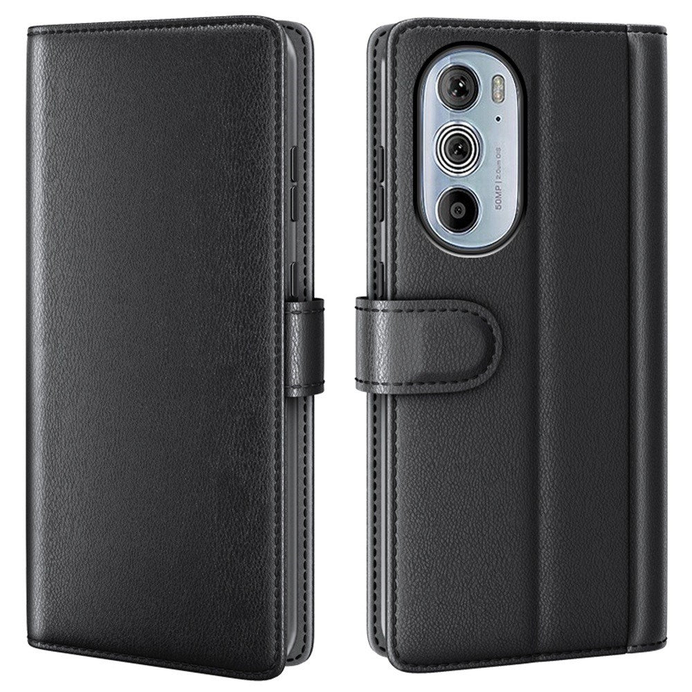 EIDERWOOD Motorola Edge 30 Pro Faux Leather Case with Wallet - Black