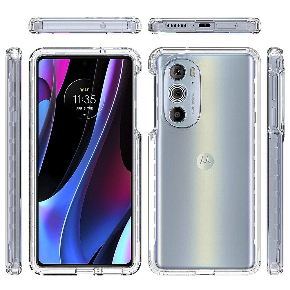 EIDERWOOD Motorola Edge 30 Pro 2-in-1 Shock Absorbing Plastic Case - Transparent