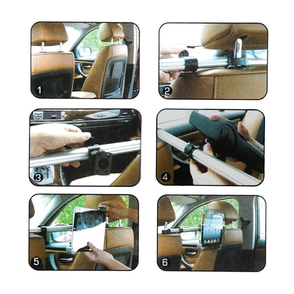 Universal Tablet Holder for Car 7-12" - Silver / Black