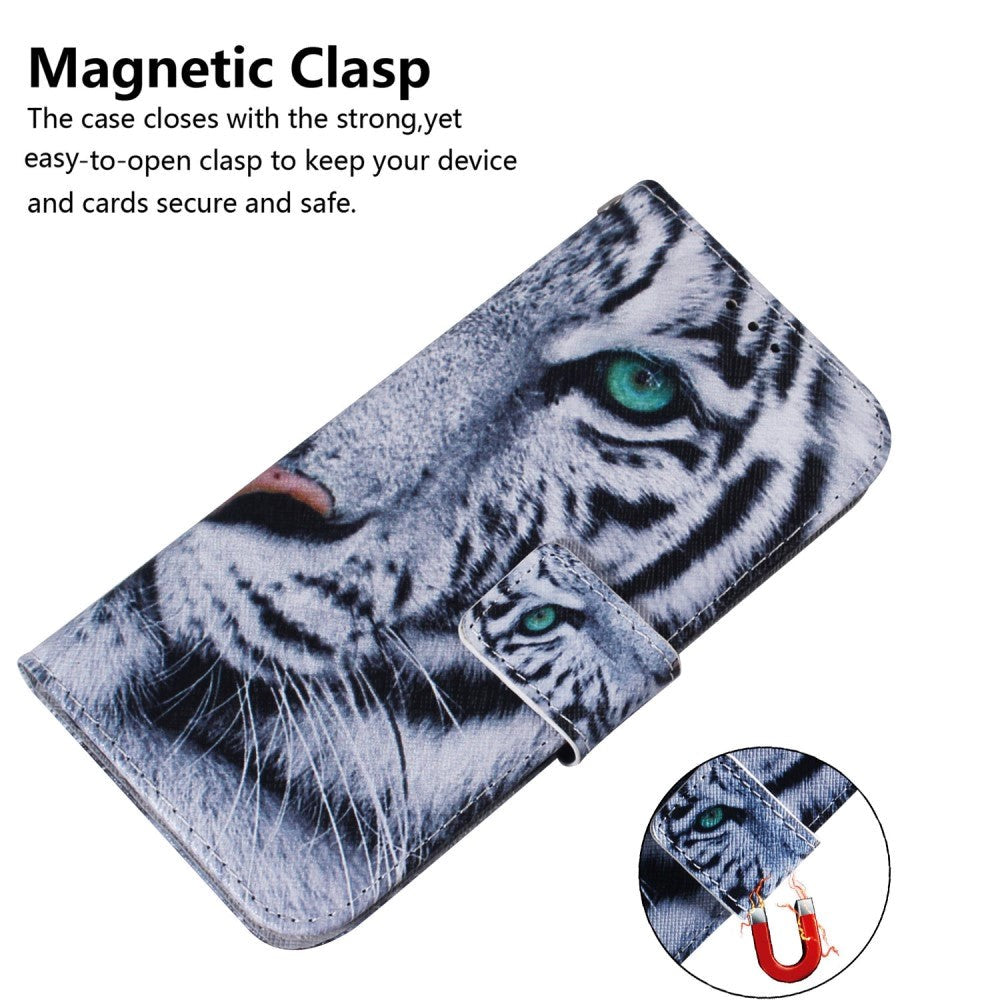 Google Pixel 6 Leather Wallet Case w. Print - Tiger