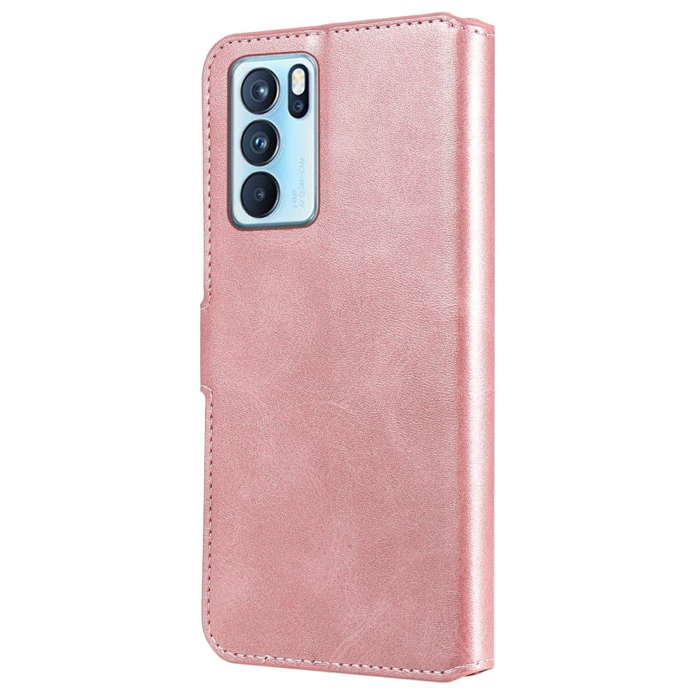 Oppo Reno6 Pro Leather Wallet Case & Magnetic Lock - Rose Gold