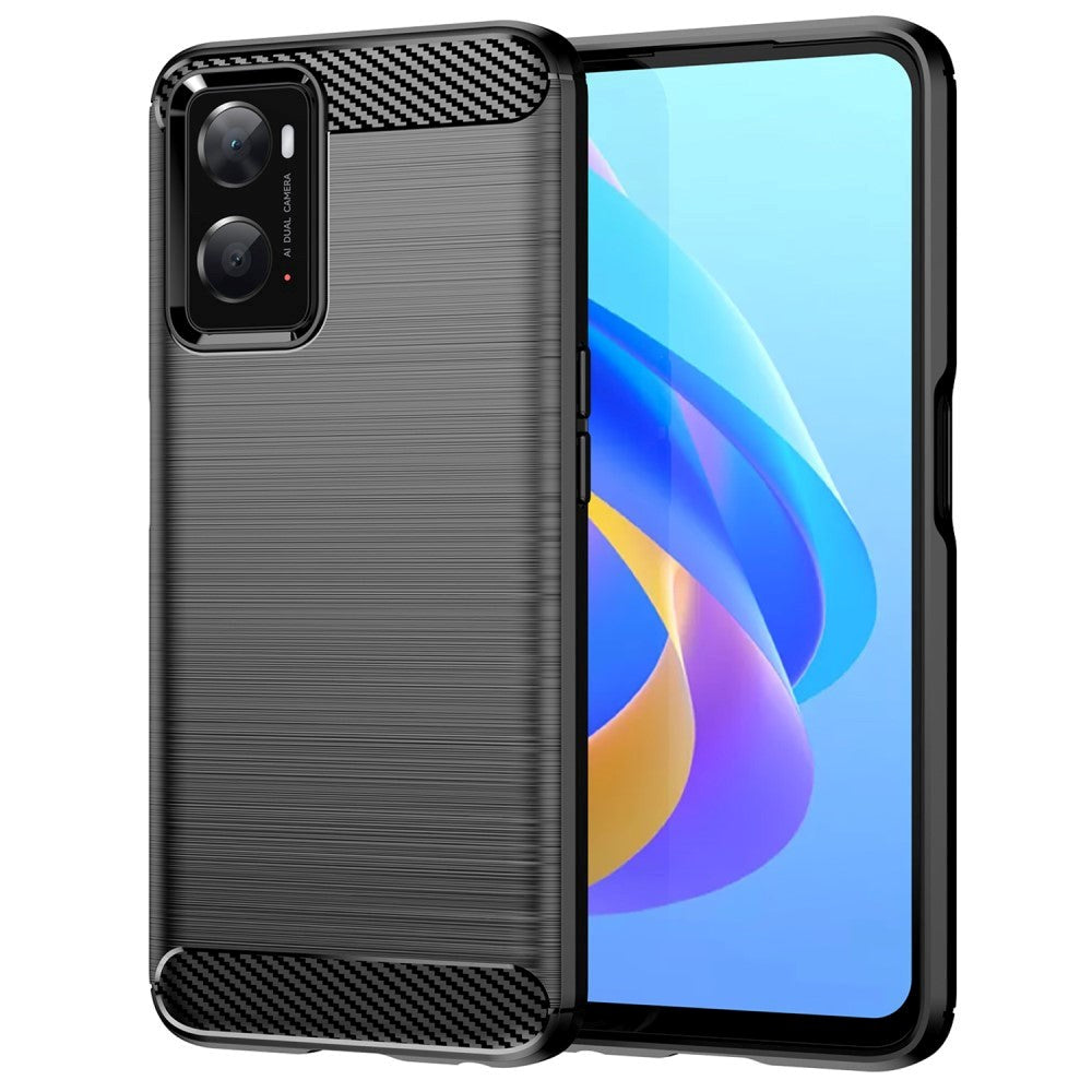 OPPO A76 / Realme 9i Brushed Carbon Case - Black