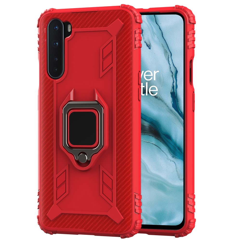 EIDERWOOD OnePlus North Case with Magnetic Ring Kickstand - Red