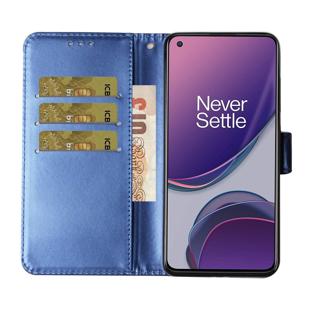EIDERWOOD OnePlus 8T Faux Leather Case with Strap & Card Holder - Blue