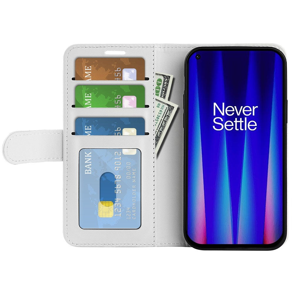 EIDERWOOD OnePlus Nord CE 2 (5G) Faux Leather Flip Case with Cardholder & Stand Function - White