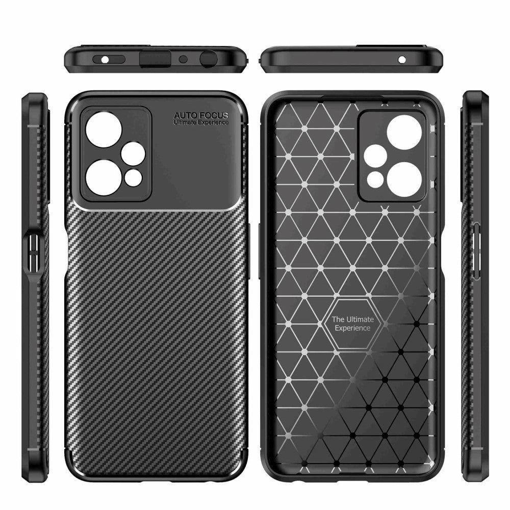 OnePlus Nord CE 2 Lite (5G) Carbon Fiber Flexible Plastic Back Case - Black