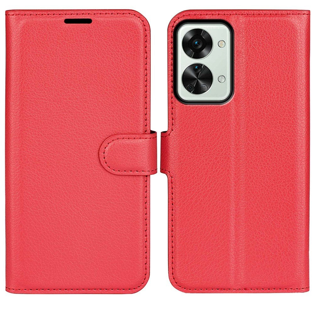 EIDERWOOD OnePlus Nord 2T (5G) Faux Leather Flip Case with Cardholder & Stand Function - Red
