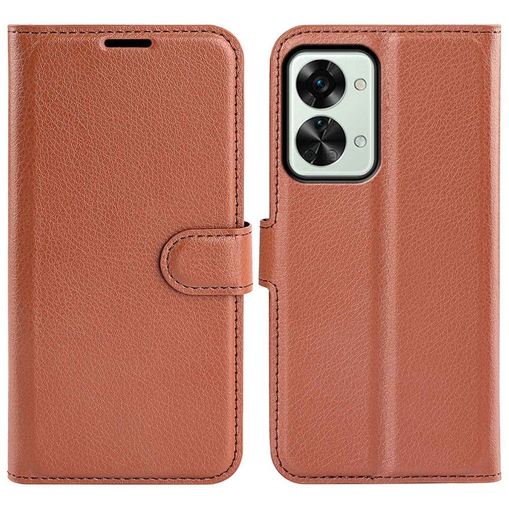 EIDERWOOD OnePlus Nord 2T (5G) Faux Leather Flip Case with Cardholder & Stand Function - Brown