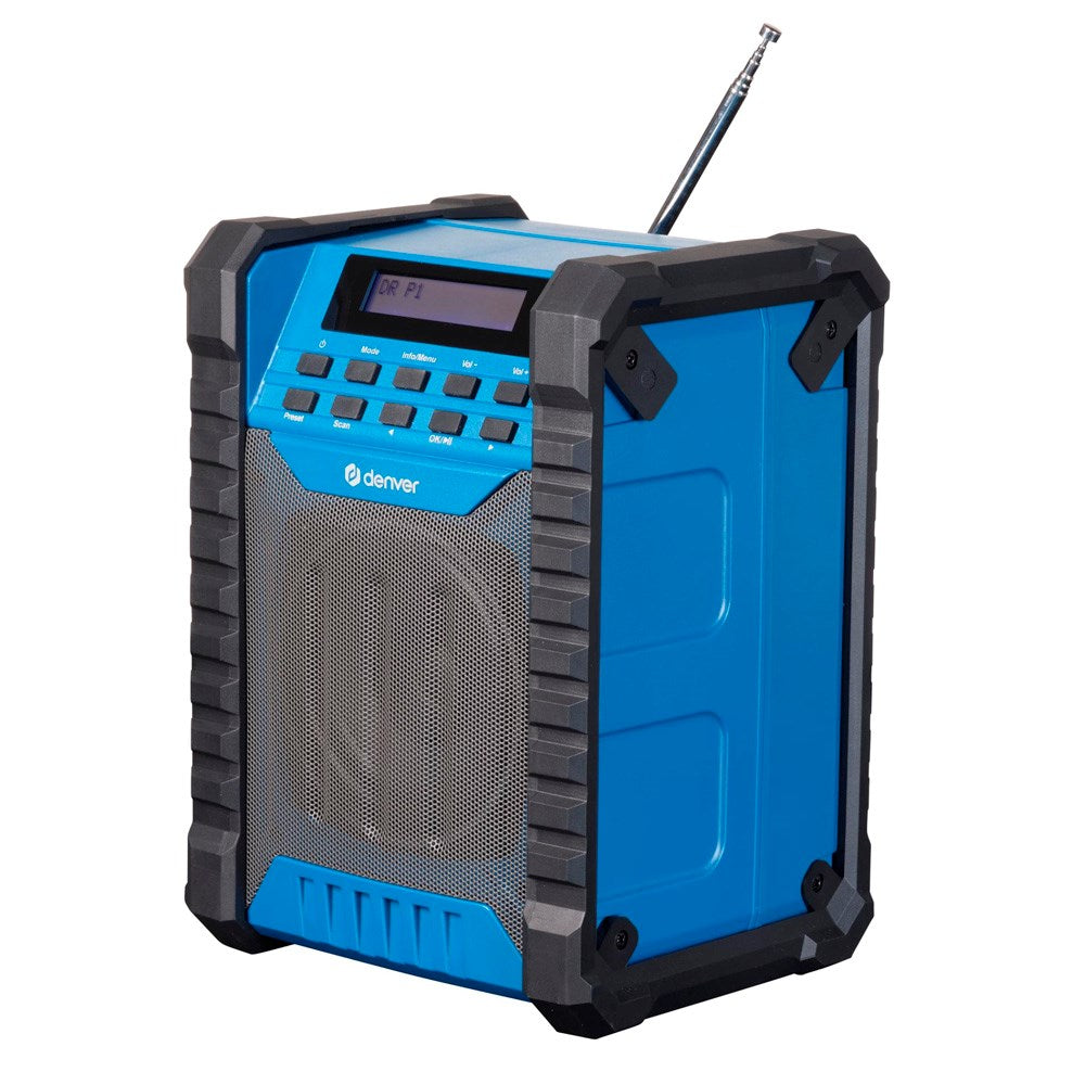 Denver Wireless Bluetooth Tough Speaker with DAB / FM Radio - Black / Blue