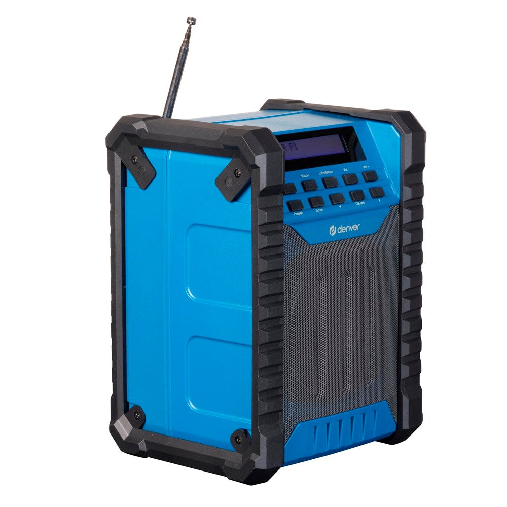 Denver Wireless Bluetooth Tough Speaker with DAB / FM Radio - Black / Blue