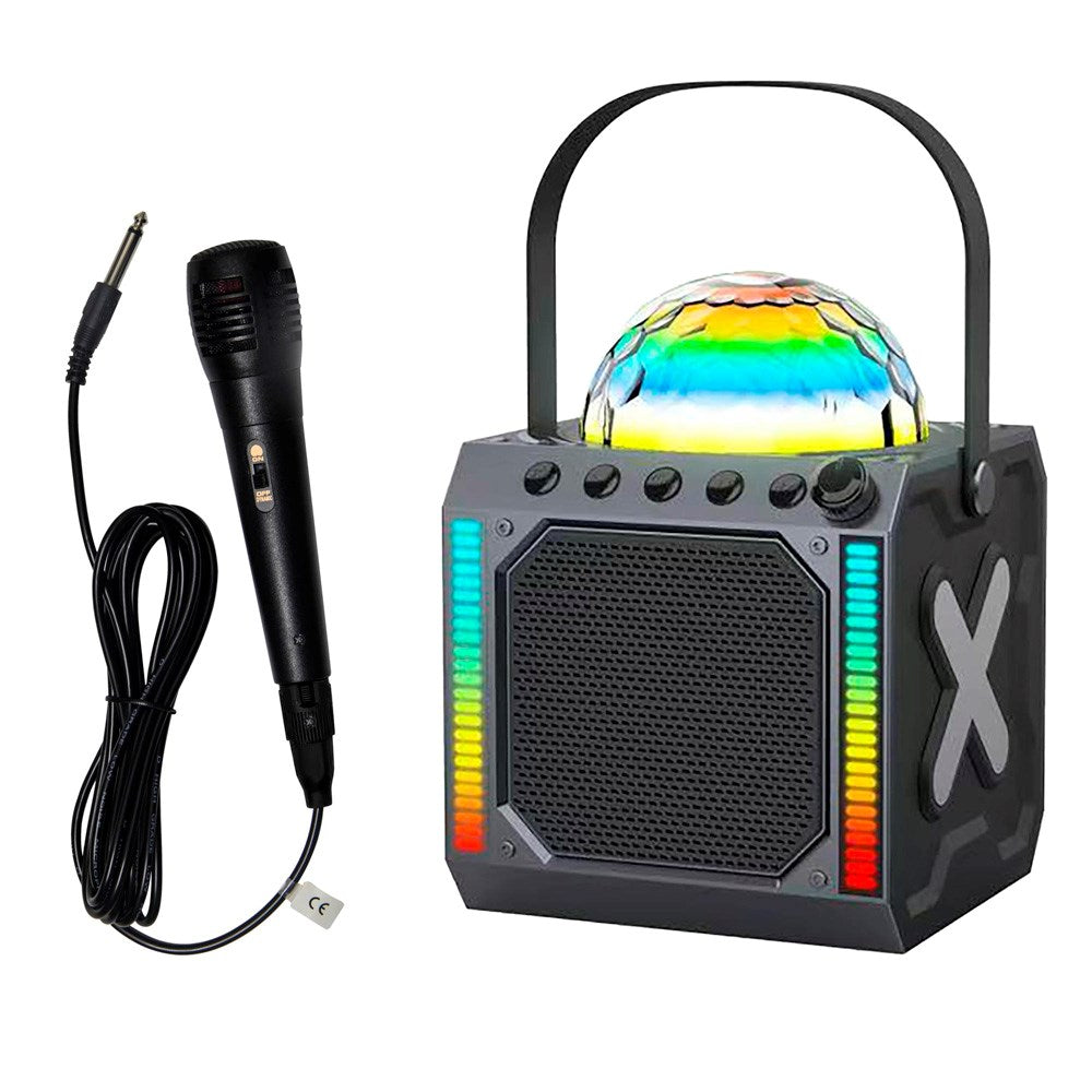 Denver Wireless Bluetooth Speaker with Disco Lights & Microphone - Black