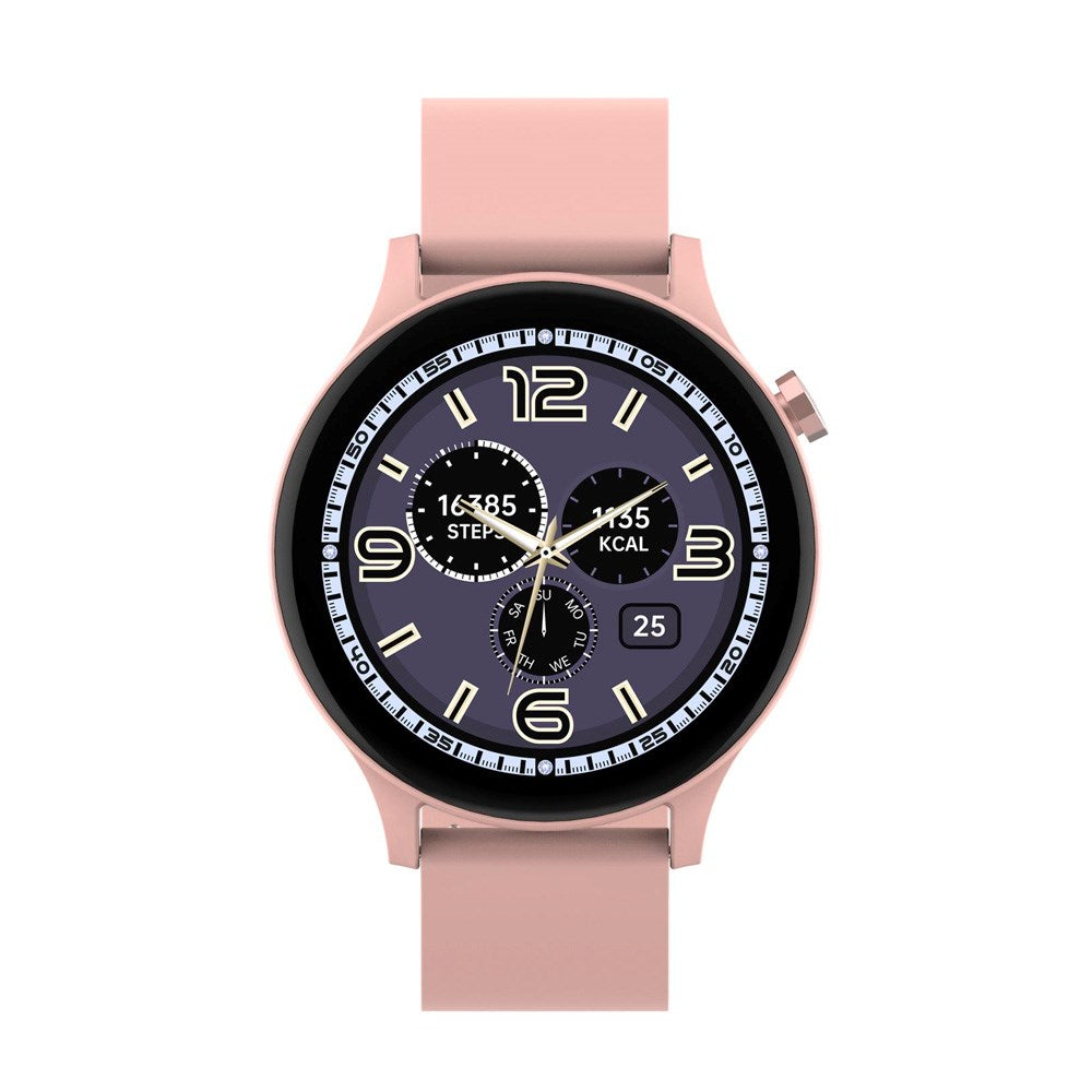 Denver SWC-338 Bluetooth Smartwatch with Built-in Health Tracking & Voice Control - Pink