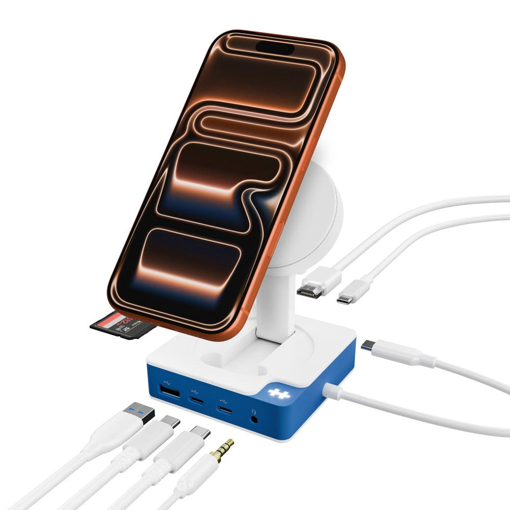 Hyper HyperDrive Flex MagCharge USB-C Docking Station - White / Blue