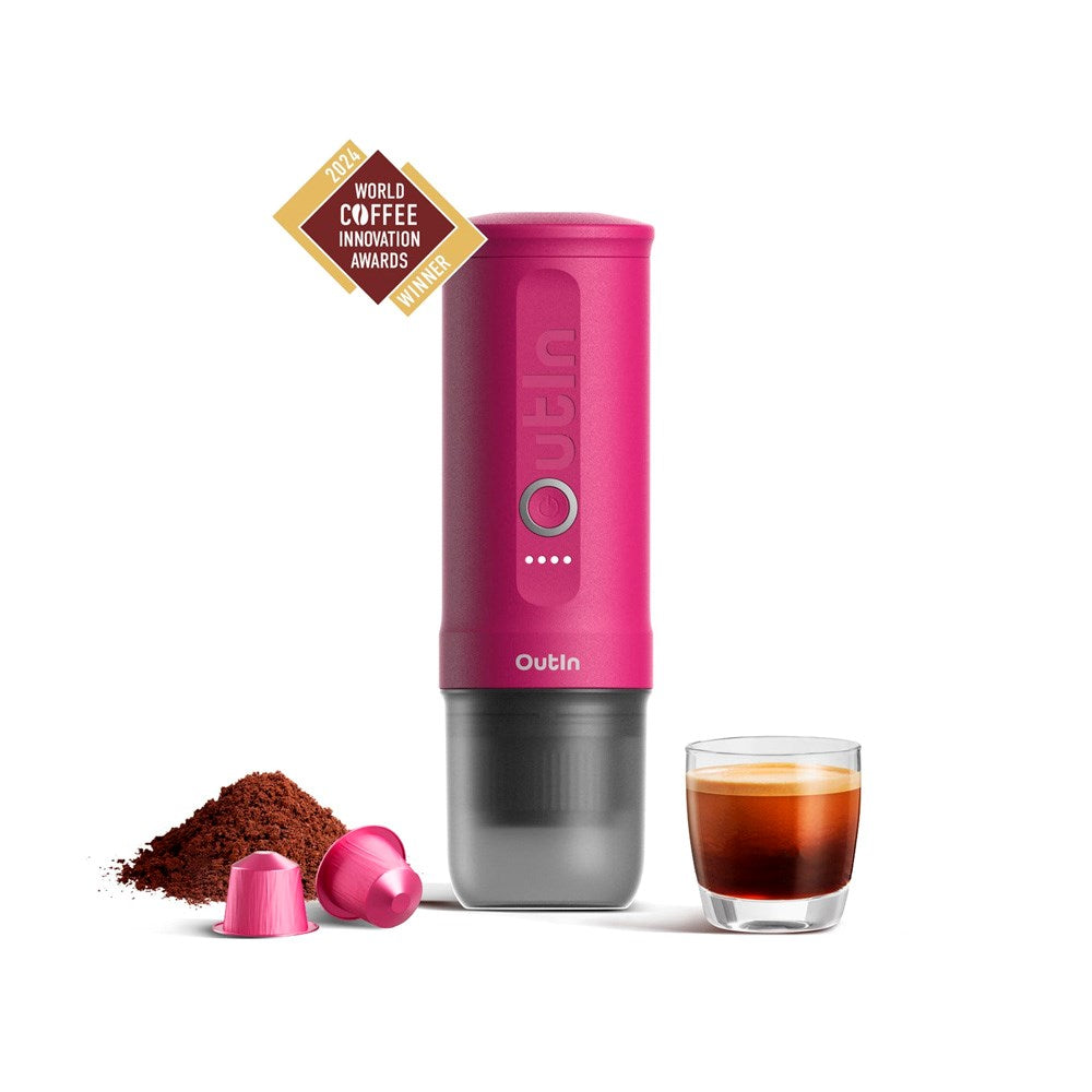 OutIn Nano Portable Espresso Machine - Fuchsia Pink