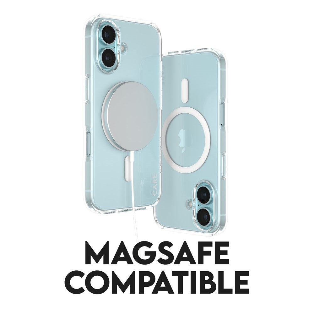 CARE by PanzerGlass iPhone 16 FLAGSHIP Urban Combat Case - MagSafe Compatible - Transparent / White