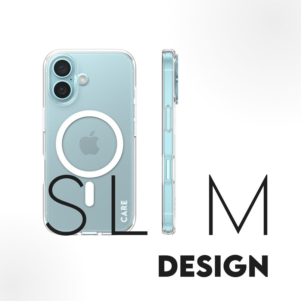 CARE by PanzerGlass iPhone 16 FLAGSHIP Urban Combat Case - MagSafe Compatible - Transparent / White