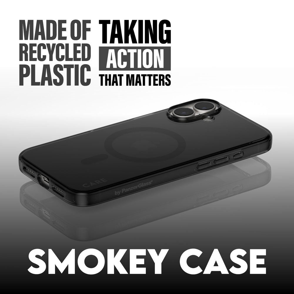 CARE by PanzerGlass iPhone 16 FLAGSHIP Urban Combat Case - MagSafe Compatible - Smokey / Black