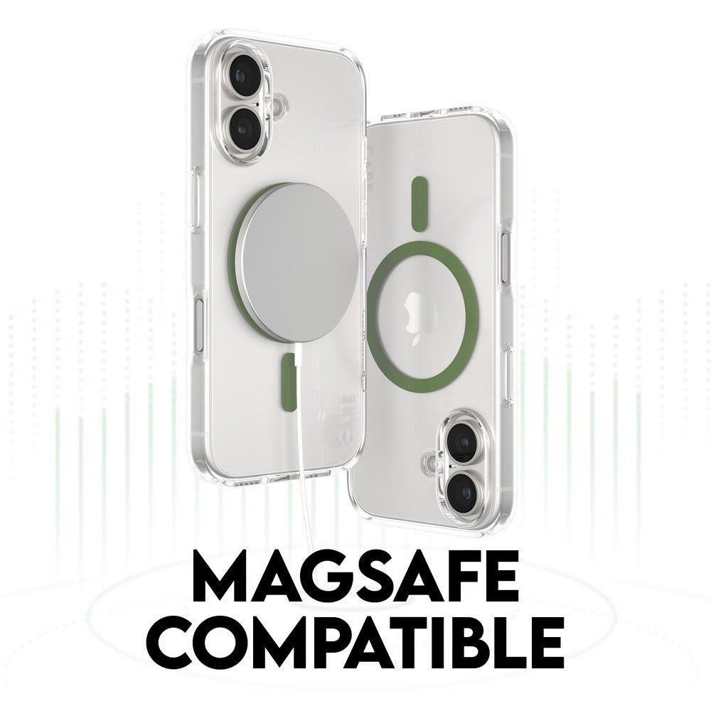 CARE by PanzerGlass iPhone 16 Pro Max FLAGSHIP Urban Combat Case - MagSafe Compatible - Transparent / Piquant Green