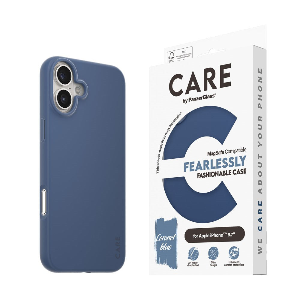 CARE by PanzerGlass iPhone 16 Plus FASHION Fearlessly Fashionable Case - MagSafe Kompatibel - Coronet Blue