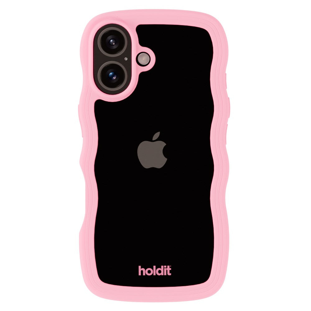 Holdit iPhone 16 Wavy Case - Pink / Transparent