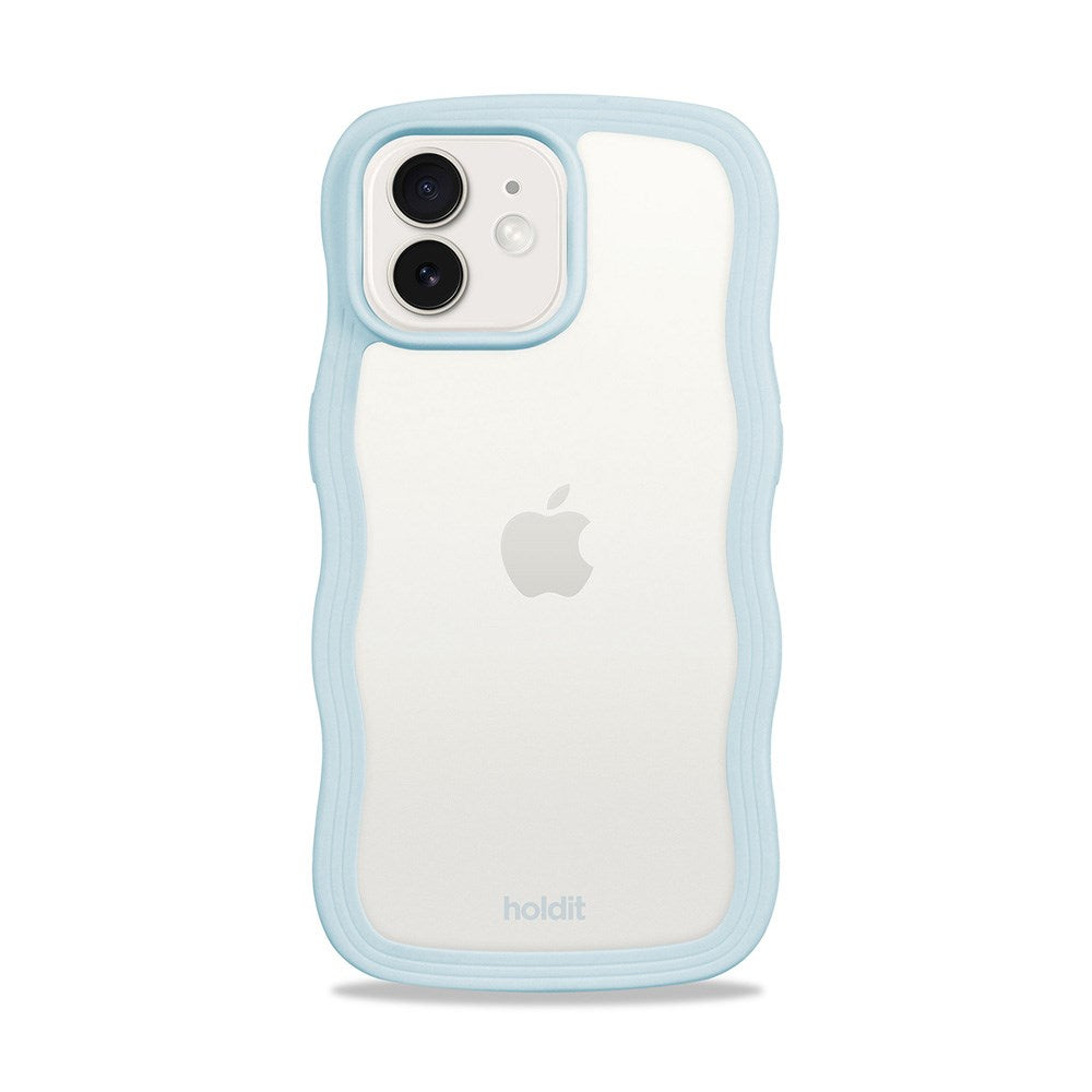 Holdit iPhone 12 / 12 Pro Wavy Case - Mineral Blue / Transparent