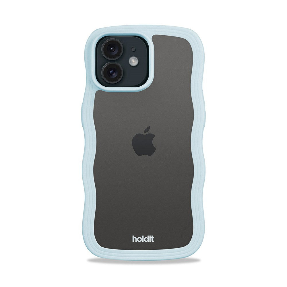 Holdit iPhone 12 / 12 Pro Wavy Case - Mineral Blue / Transparent