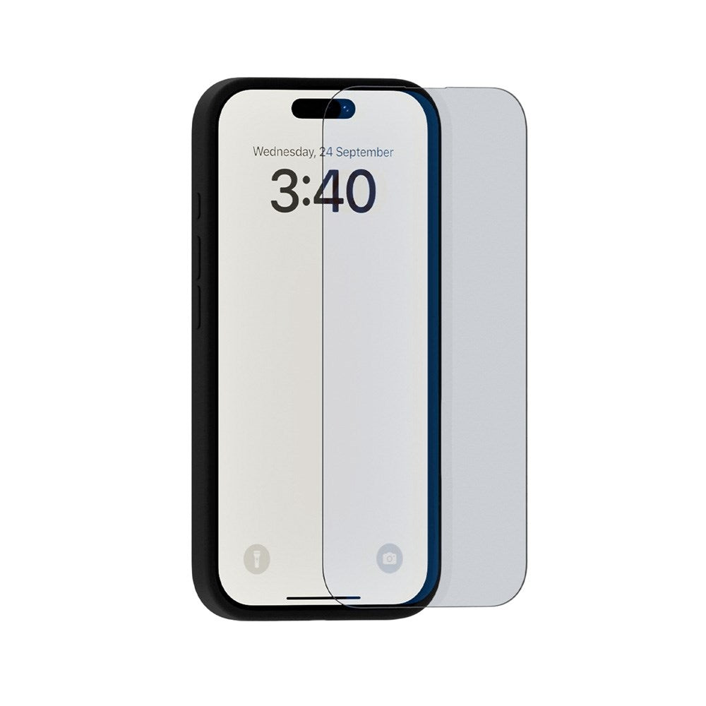 iPhone 16 / 15 / 15 Pro Holdit Tempered Glass Screen Protector - Case Friendly - Transparent