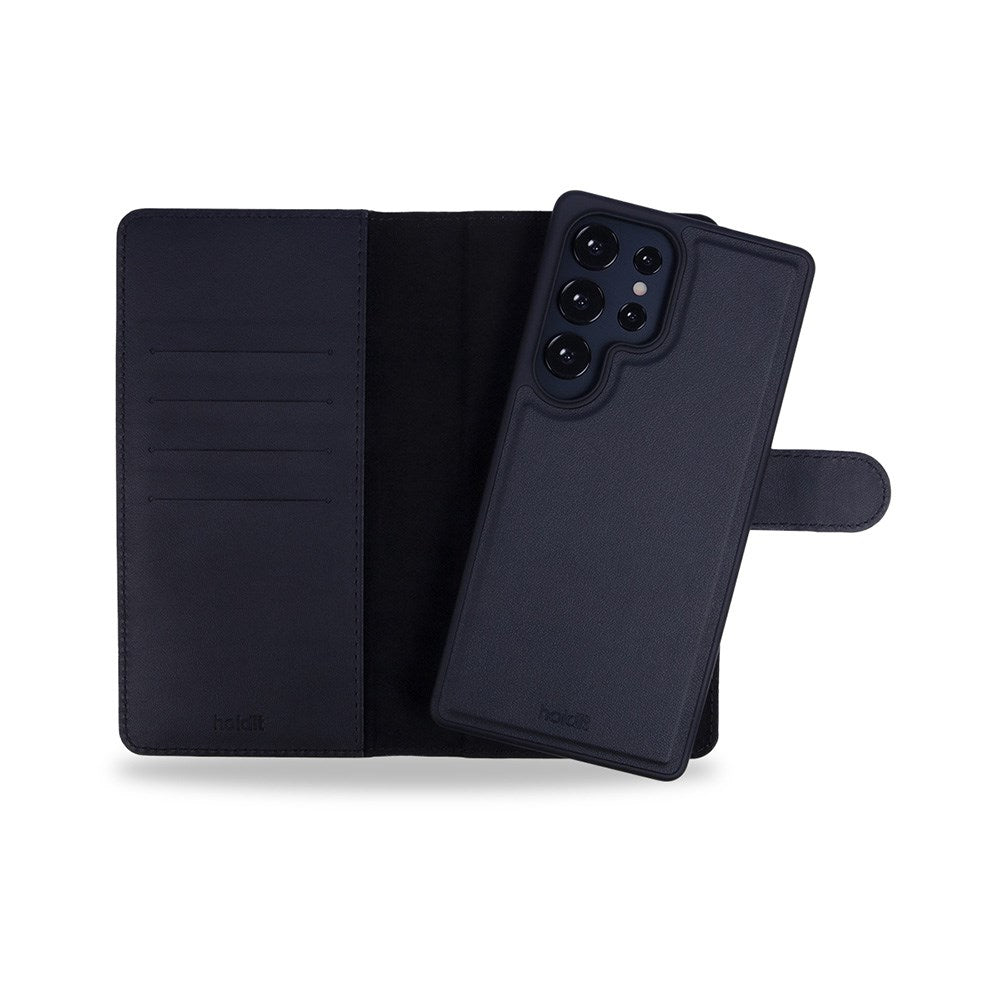 Holdit Samsung Galaxy S25 Ultra Extended Magnet Case Leather Wallet Case - Black