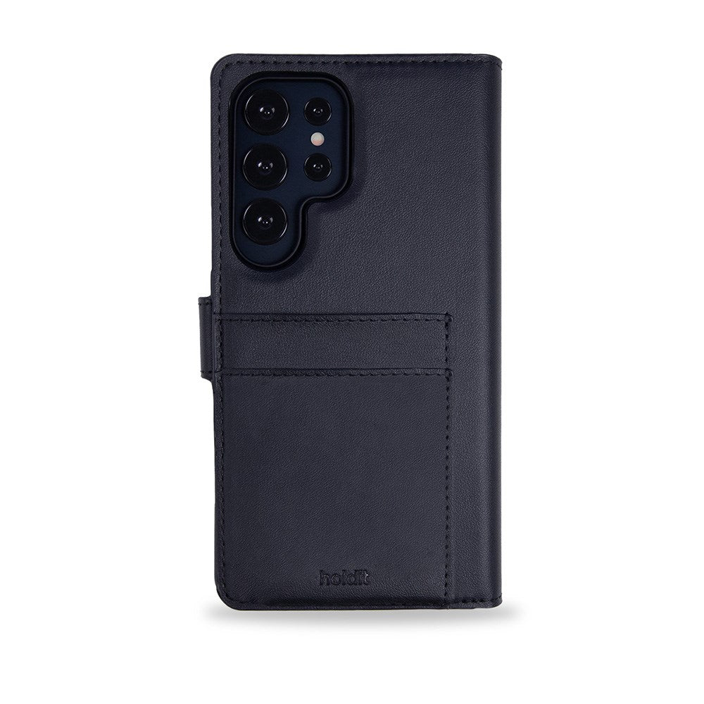 Holdit Samsung Galaxy S25 Ultra Extended Magnet Case Leather Wallet Case - Black